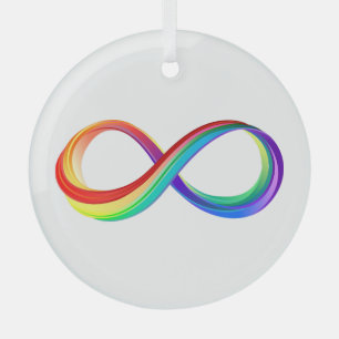 Layered Rainbow Infinity Symbol Ornament Aus Glas