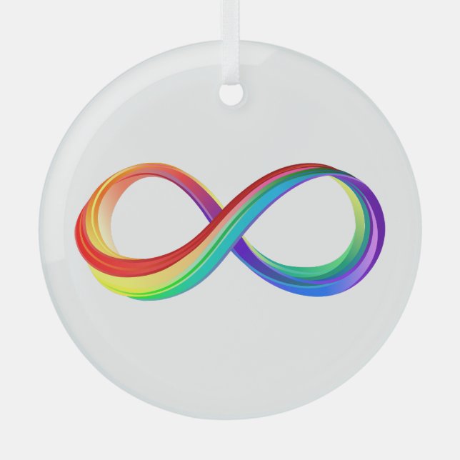 Layered Rainbow Infinity Symbol Ornament Aus Glas (Vorderseite)