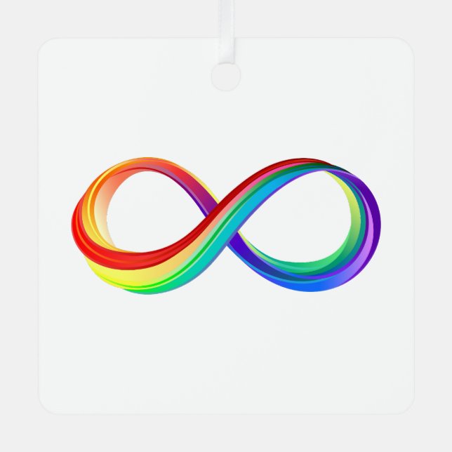 Layered Rainbow Infinity Symbol Ornament Aus Metall (Vorderseite)