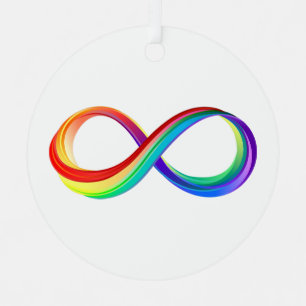 Layered Rainbow Infinity Symbol Ornament Aus Metall