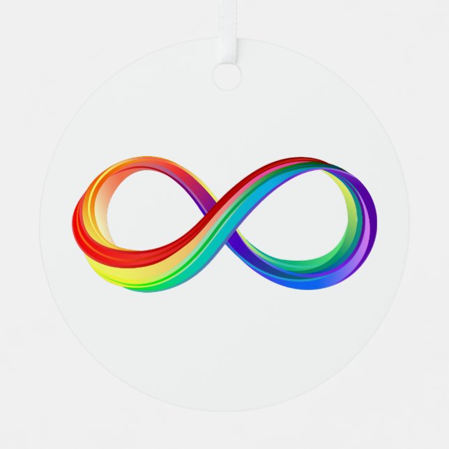 Layered Rainbow Infinity Symbol Ornament Aus Metall (Vorderseite)