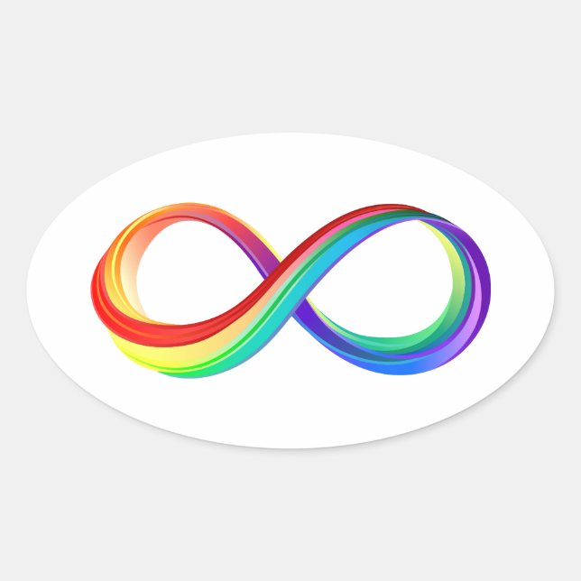 Layered Rainbow Infinity Symbol Ovaler Aufkleber (Vorderseite)
