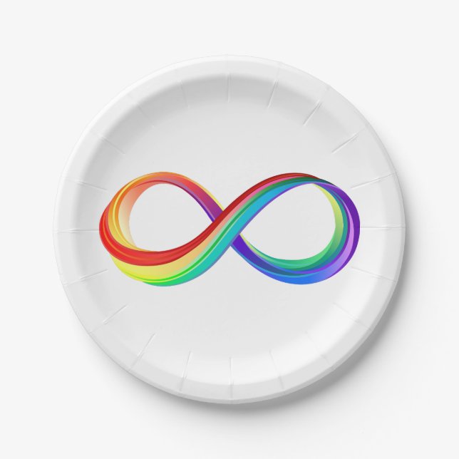 Layered Rainbow Infinity Symbol Pappteller (Vorderseite)