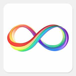 Layered Rainbow Infinity Symbol Quadratischer Aufkleber