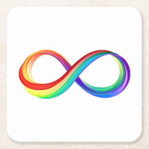 Layered Rainbow Infinity Symbol Rechteckiger Pappuntersetzer