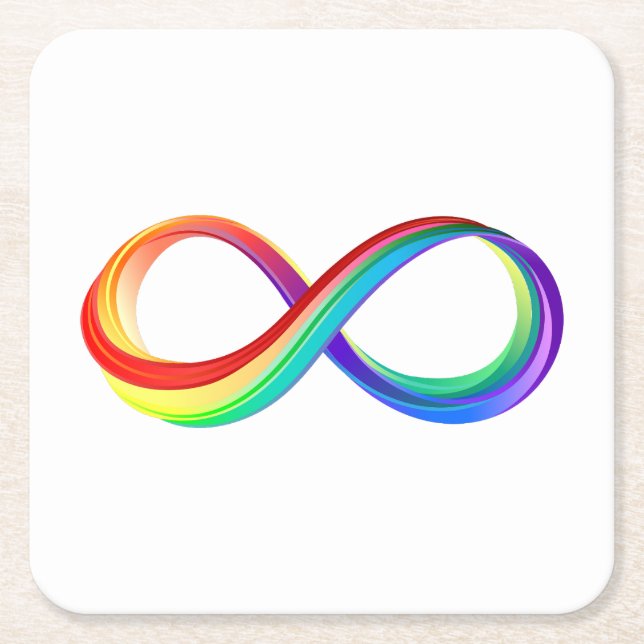Layered Rainbow Infinity Symbol Rechteckiger Pappuntersetzer (Vorderseite)