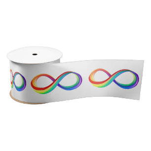 Layered Rainbow Infinity Symbol Satinband