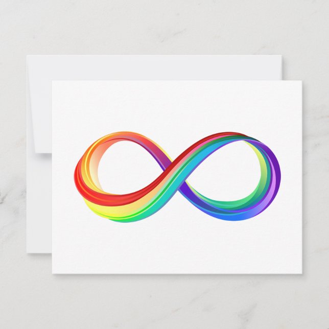 Layered Rainbow Infinity Symbol Save The Date (Vorderseite)