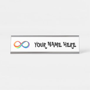 Layered Rainbow Infinity Symbol Schreibtischnamensplakette