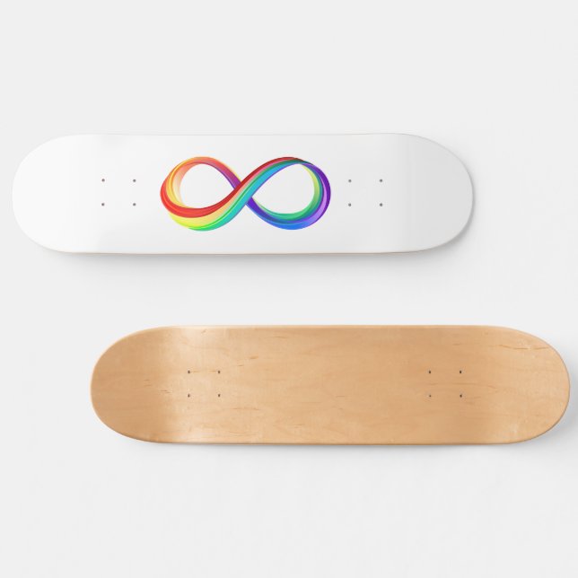 Layered Rainbow Infinity Symbol Skateboard (Horizontal)
