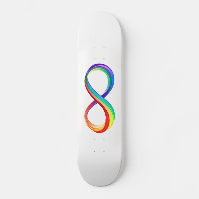 Layered Rainbow Infinity Symbol Skateboard (Vorderseite)