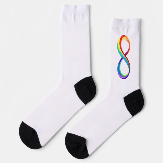 Layered Rainbow Infinity Symbol Socken (Linkes Detail)