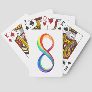 Layered Rainbow Infinity Symbol Spielkarten