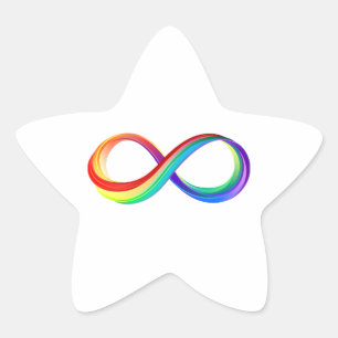 Layered Rainbow Infinity Symbol Stern-Aufkleber