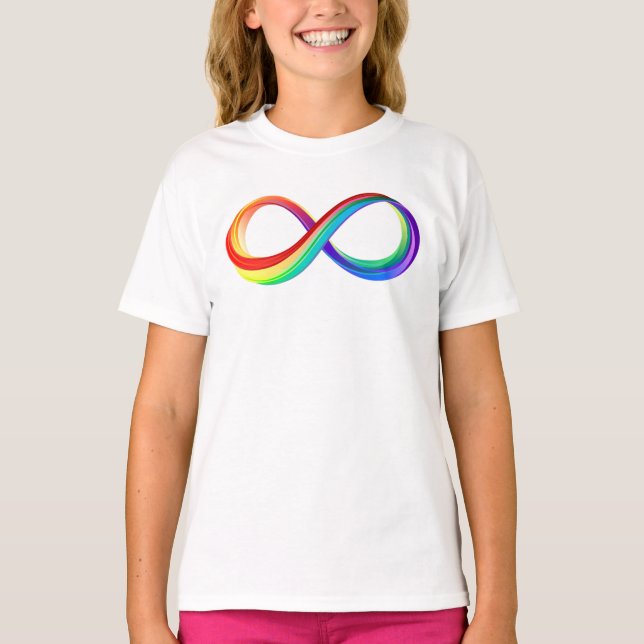 Layered Rainbow Infinity Symbol T-Shirt (Vorderseite)