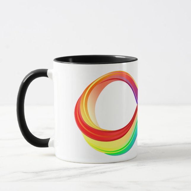 Layered Rainbow Infinity Symbol Tasse (Links)