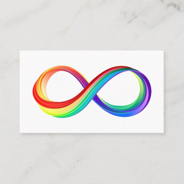 Layered Rainbow Infinity Symbol Telefonnummerkarte (Vorderseite)