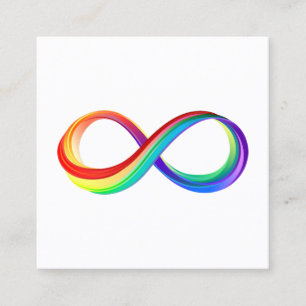 Layered Rainbow Infinity Symbol Telefonnummerkarte