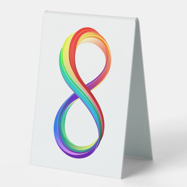 Layered Rainbow Infinity Symbol Tischaufsteller (Vorderseite)