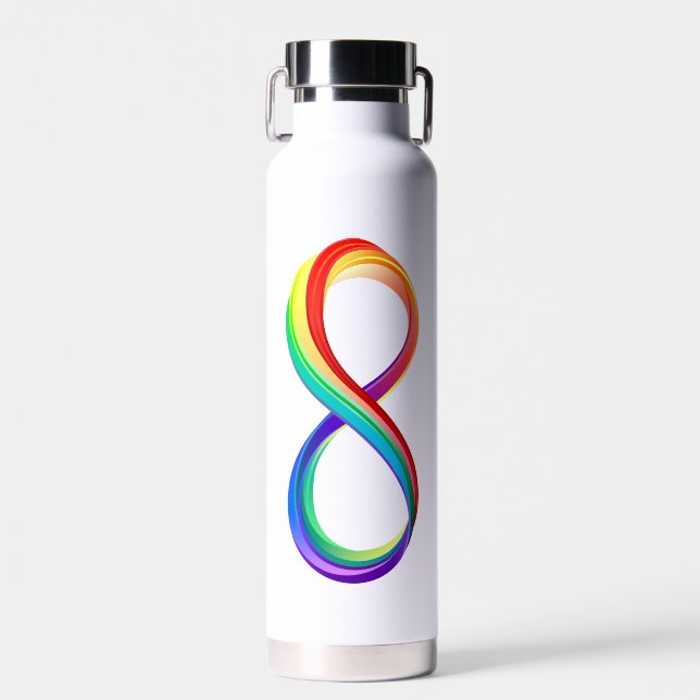 Layered Rainbow Infinity Symbol Trinkflasche (Vorne)
