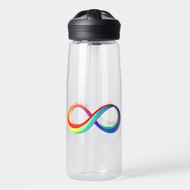 Layered Rainbow Infinity Symbol Trinkflasche (Vorne)