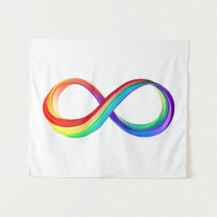 Layered Rainbow Infinity Symbol Wandteppich