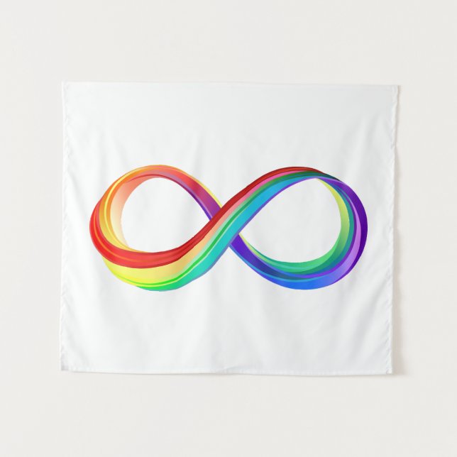 Layered Rainbow Infinity Symbol Wandteppich (Vorderseite (Horizontal))