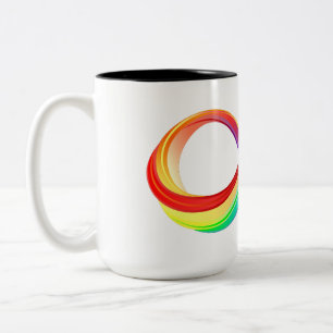 Layered Rainbow Infinity Symbol Zweifarbige Tasse