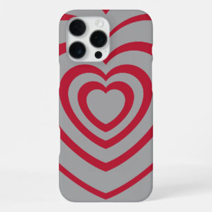 Layered Red & Gray Heart Ästhetik iPhone 16 Pro Max Hülle