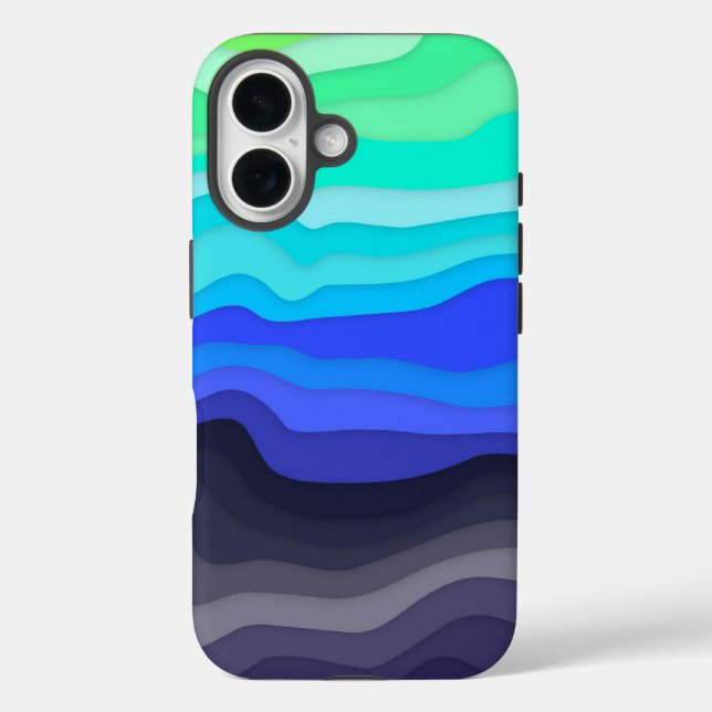 Layered Waves iPhone Case | Dark Galaxy (Rückseite)