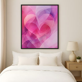 Layers of Love - Abstract Pink Hearts Poster
