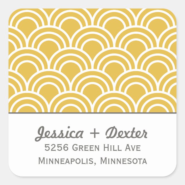 Layerte Scallops Quadratischer Aufkleber (Vorderseite)