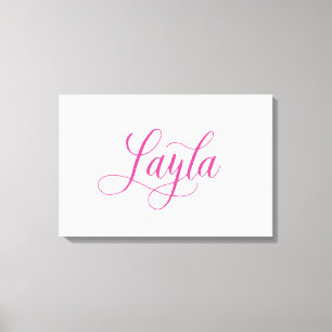 Layla - Design moderner kalligrafischer Namen Leinwanddruck