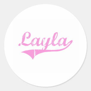 Layla klassischer Art-Name Runder Aufkleber