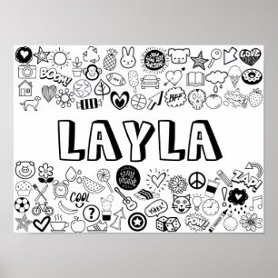 "LAYLA"-Kontur-Design Poster