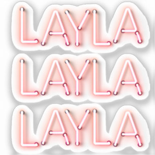 Layla Name in leuchtenden Neonbeleuchtung Neuheit Aufkleber