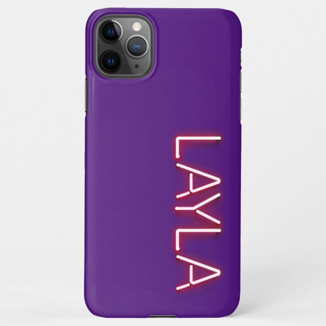 Layla Name in leuchtenden Neonbeleuchtung Neuheit iPhone Hülle (Rückseite)