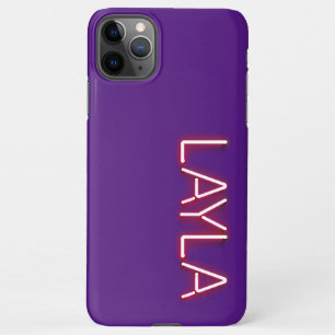 Layla Name in leuchtenden Neonbeleuchtung Neuheit iPhone 11Pro Max Hülle