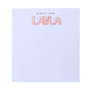Layla Name in leuchtenden Neonbeleuchtung Neuheit Notizblock