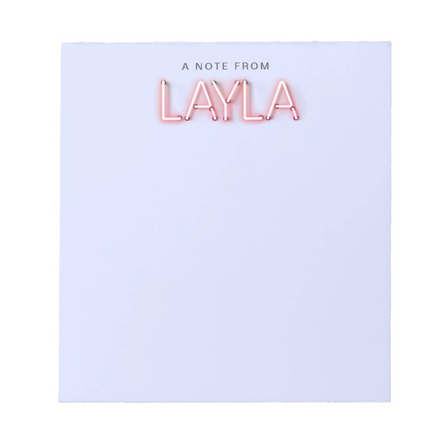 Layla Name in leuchtenden Neonbeleuchtung Neuheit Notizblock (Vorderseite)