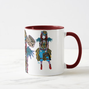"Layla" Steampunk Zirkus-Tätowierungsideshow-Tasse Tasse