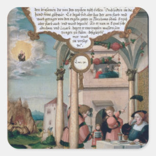 Lazarus und die Tabelle des reichen Mannes Quadratischer Aufkleber