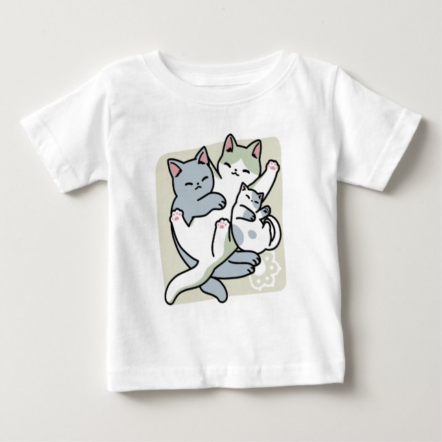 Laze Furdays - Niedliche Lazy Cats Design Baby T-shirt (Vorderseite)