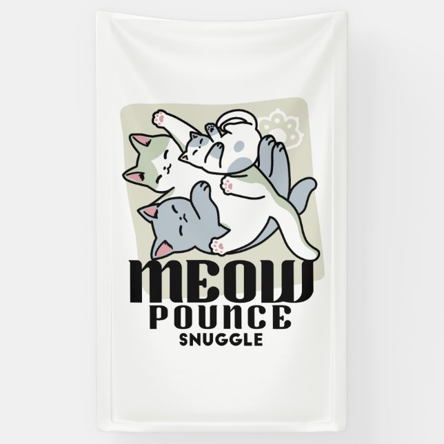 Laze Furdays - Niedliche Lazy Cats Design Banner (Vertikal)
