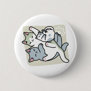Laze Furdays - Niedliche Lazy Cats Design Button