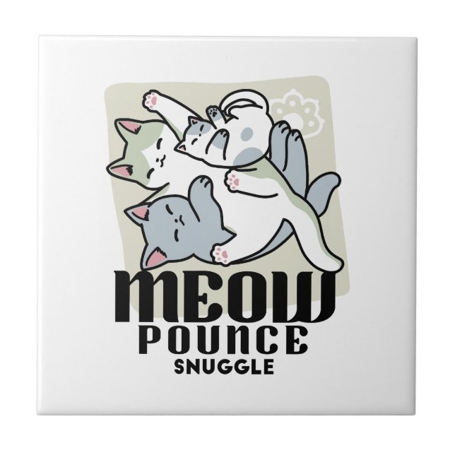 Laze Furdays - Niedliche Lazy Cats Design Fliese (Vorderseite)