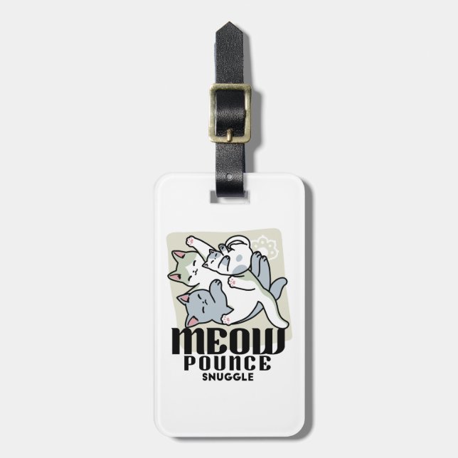 Laze Furdays - Niedliche Lazy Cats Design Gepäckanhänger (Vorderseite vertikal)