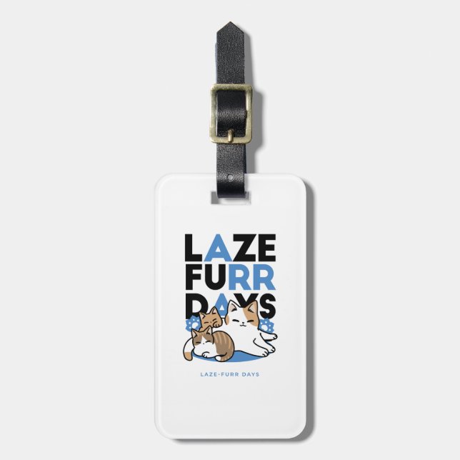 Laze Furdays - Niedliche Lazy Cats Design Gepäckanhänger (Vorderseite vertikal)