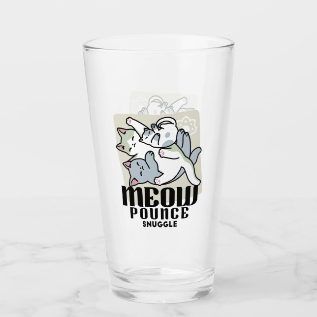 Laze Furdays - Niedliche Lazy Cats Design Glas (Vorderseite)