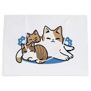 Laze Furdays - Niedliche Lazy Cats Design Große Geschenktüte